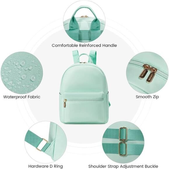 Mini Waterproof Backpack for Women - Lightweight Daily Purse - Picture 6 of 7